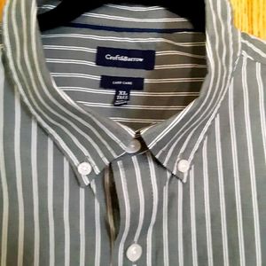 Men' striped gray/white long sleeve shirt XL Tall